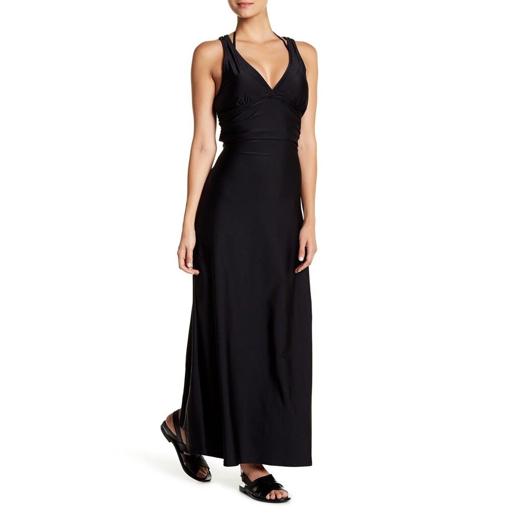 Jones New York Women's Essential Wrap-Around Maxi Swim Dress Cover Up SZ 8 NEW